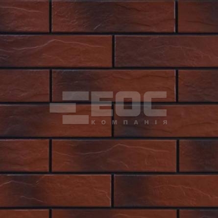 Клинкерная фасадная плитка Cerrad Burgund Cieniowany рустикальная 245х65х7