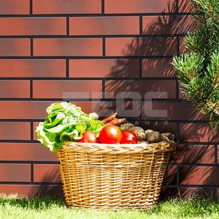 Клінкерна фасадна плитка Cerrad Burgund Cieniowany гладка 245х65х7