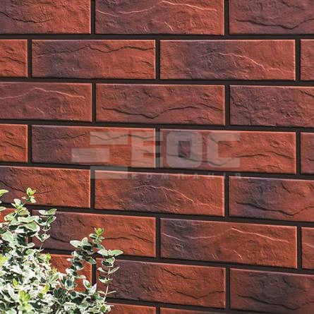 Клинкерная фасадная плитка Cerrad Burgund Cieniowany рустикальная 245х65х7
