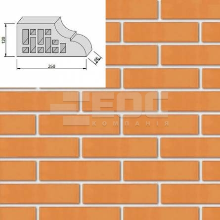 Лицевой кирпич Евротон Персиковый фасонный ВФ-10