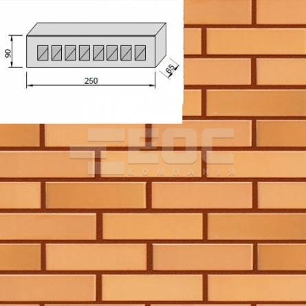 Клинкерный кирпич Керамейя Янтарь 250х90х65