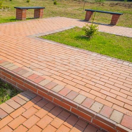 Тротуарная клинкерная брусчатка Керамейя Янтарь 200х100х45