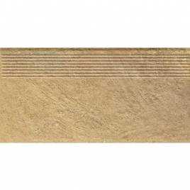 Клинкерная ступень матовая рифленая структурная Eremite Beige 300х600х8,5 Paradyz