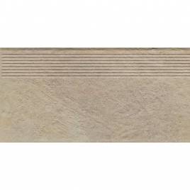 Клинкерная ступень матовая рифленая структурная Eremite Crema 300х600х8,5 Paradyz
