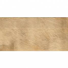 Клинкерная ступень матовая рифленая структурная Eremite Sand 300х600х8,5 Paradyz