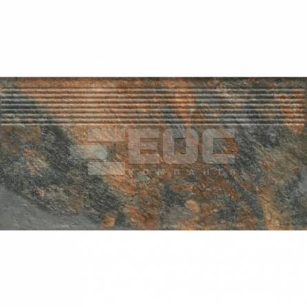 Клінкерна сходинка матова рифлена структурна Ardis Rust 300х600х8,5 Paradyz