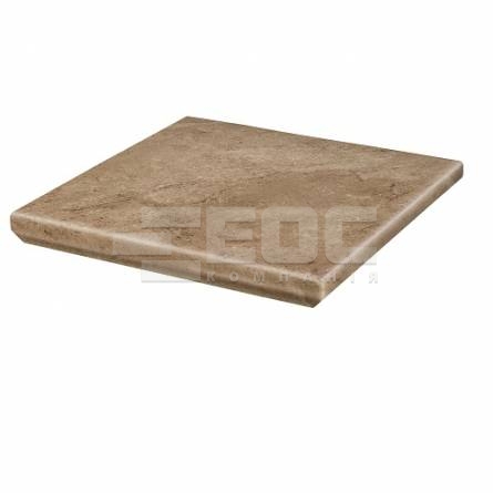 Клінкерна кутова сходинка з капіносом Paradyz Mattone Pietra Beige 330х330х38
