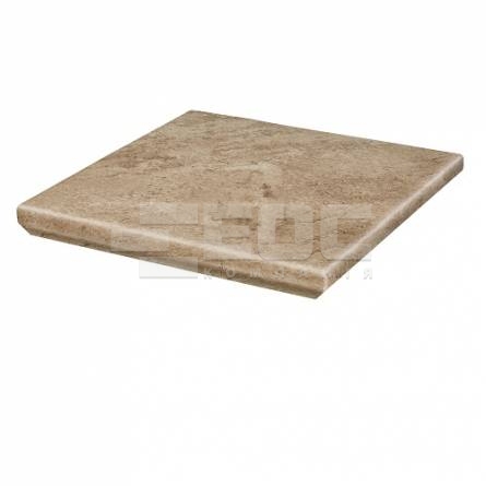 Клінкерна кутова сходинка з капіносом Paradyz Mattone Pietra Beige 330х330х38