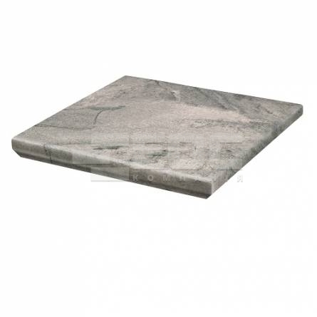 Клінкерна кутова сходинка з капіносом Paradyz Mattone Pietra Grafit 330х330х38