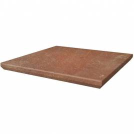 Клинкерная угловая ступень с капиносом Scandiano Rosso 330х330х38 Paradyz