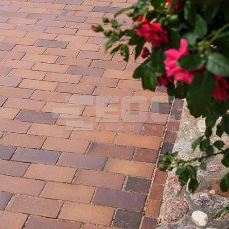 Тротуарная клинкерная брусчатка 04S Rotbraun Bunt Spezial 200x65x52