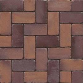 Тротуарная клинкерная брусчатка 04SG Rotbraun Bunt Spezial Gerumpelt 200x100x52