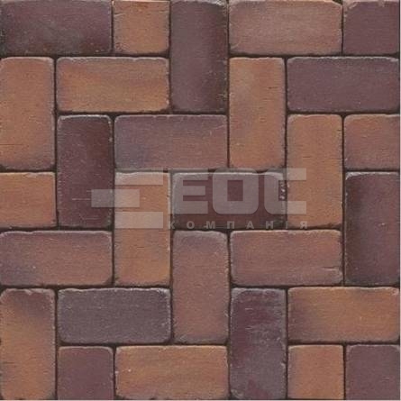 Тротуарная клинкерная брусчатка 04SG Rotbraun Bunt Spezial Gerumpelt 200x100x52