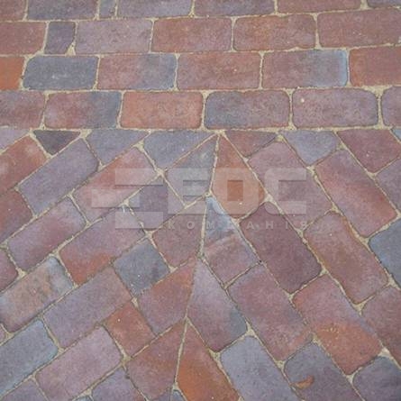 Тротуарная клинкерная брусчатка 04SG Rotbraun Bunt Spezial Gerumpelt 200x100x52