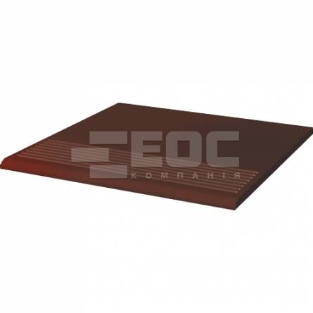 Клинкерная ступень простая рифленая Cloud Brown 300х300х11 Paradyz