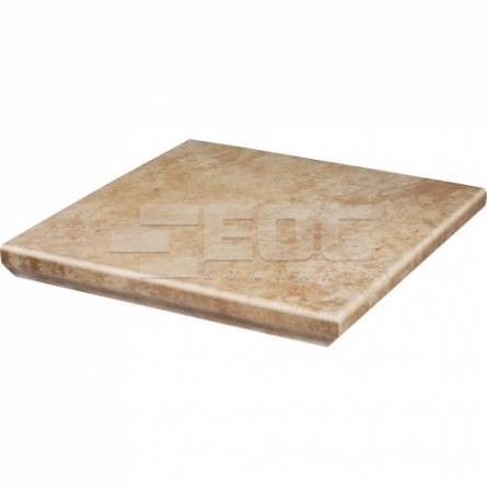 Клинкерная угловая ступень с капиносом Ilario Beige 330х330х38 Paradyz