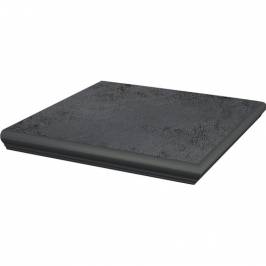 Клінкерна кутова сходинка з капіносом структурна Semir Grafit 330х330х38 Paradyz