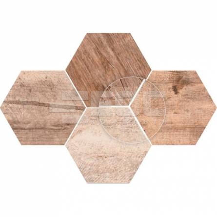 Плитка Stargres Grey Wind Antracite Mosaic Hexagon Rect 283x408x10