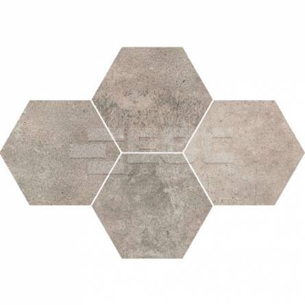 Плитка Stargres Grey Wind Dark Mosaic Hexagon Rect 283x408x10