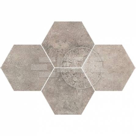 Плитка Stargres Grey Wind Dark Mosaic Hexagon Rect 283x408x10