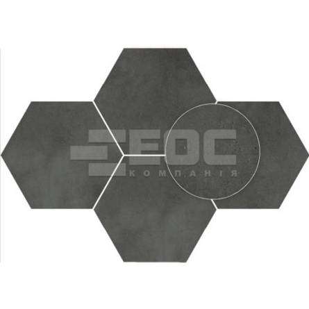 Плитка Stargres Town Antracite Mosaik Hexagon Rect 283x408x10