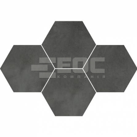 Плитка Stargres Town Antracite Mosaik Hexagon Rect 283x408x10