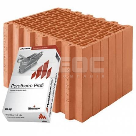 Керамический блок Porotherm 38 Profi
