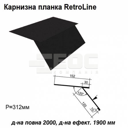 Карнизная планка Retroline RAL 033 PEMA 0,5 мм
