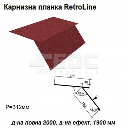 Карнизна планка Retroline RAL 3005 PEMA 0,45 мм