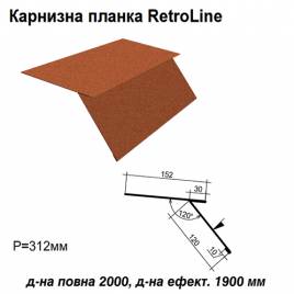 Карнизна планка Retroline RAL 750 PEMA 0,45 мм