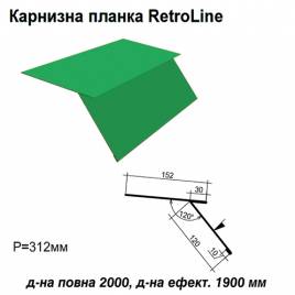 Карнизная планка Retroline RAL 6002 PE 0,45 мм