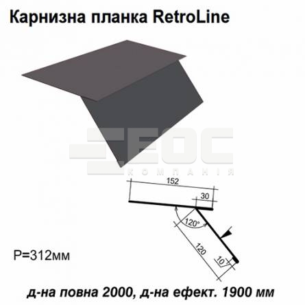 Карнизная планка Retroline RAL 7024 PE 0,5 мм