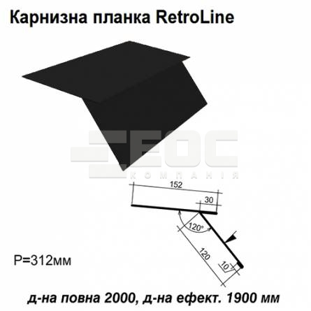 Карнизна планка Retroline RAL 9005 PE 0,5 мм