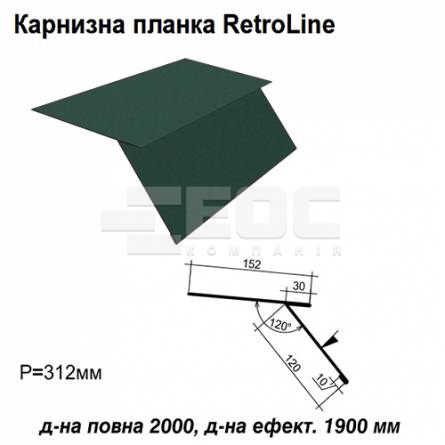 Карнизная планка Retroline RAL 011 PURMAT 0,5 мм