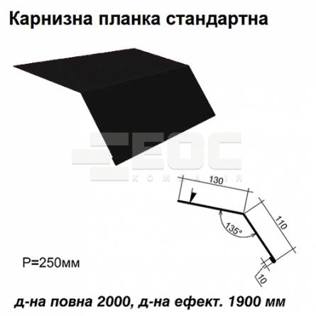 Карнизна планка стандартна RAL 033 PEMA 0,5 мм
