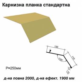 Карнизная планка стандартная RAL 1002 PE 0,45 мм