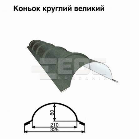 Коньок великий круглий RAL 023 PEMA 0,5 мм