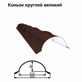 Коньок великий круглий RAL 8017 PE 0,5 мм