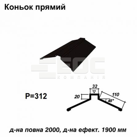 Коньок прямий RAL 033 PEMA 0,5 мм 