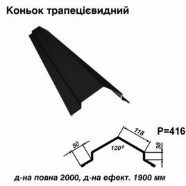Конек трапециевидный RAL 033 PEMA 0,45 мм