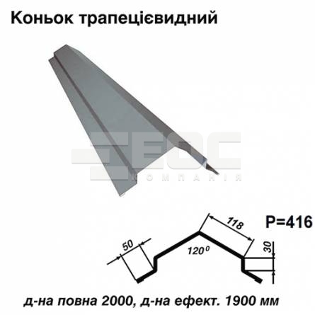Коньок трапецієвидний RAL 7000 PE 0,5 мм
