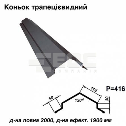 Конек трапециевидный RAL 7024 PE 0,45 мм