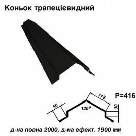 Конек трапециевидный RAL 9005 PE 0,45 мм