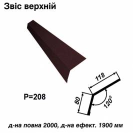 Звіс верхній RAL 032 PEMA 0,5 мм