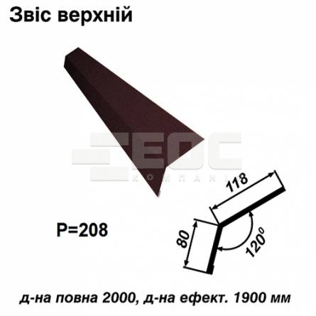Звіс верхній RAL 032 PEMA 0,5 мм