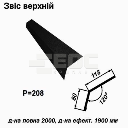 Свес верхний RAL 033 PEMA 0,5 мм