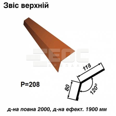 Свес верхний RAL 750 PURMAT 0,5 мм