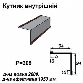 Кутник внутрішній RAL 032 PEMA 0,5 мм