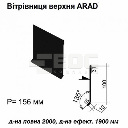 Ветровая планка верхняя ARAD RAL 033 PEMA 0,5 мм