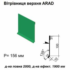 Вітрова планка верхня ARAD RAL 6002 PE 0,5 мм